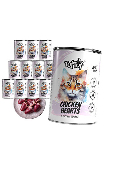 OEM Hrană umedă pisici, TufTuf, 12x400g, Inimi de Pui Tocat, Pisici Adulte, S...