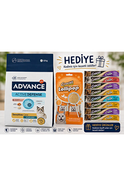 Advance Sensitive Sterilised Somonlu Kısırlaştırılmış Yetişkin Kedi Maması 10...