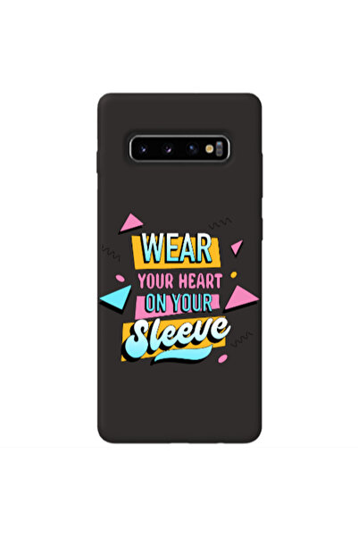 Other Samsung S10 Wear Your Heart Black Colored Silicone TPU Θήκη