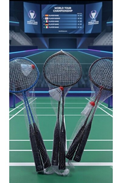 Genel Markalar Petra Noir Fileli Ambalajlı Badminton Seti - 2'li Raket + 1 Tü...