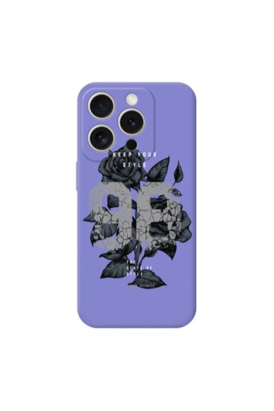 Other Apple iPhone 15 Pro Flower 98 Purple Colored Silicone TPU Θήκη