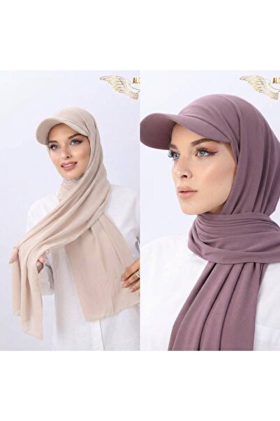 ALDAIYR 2-Hat Bonnet Ready-To-Wear Shawl Hijab Sandy