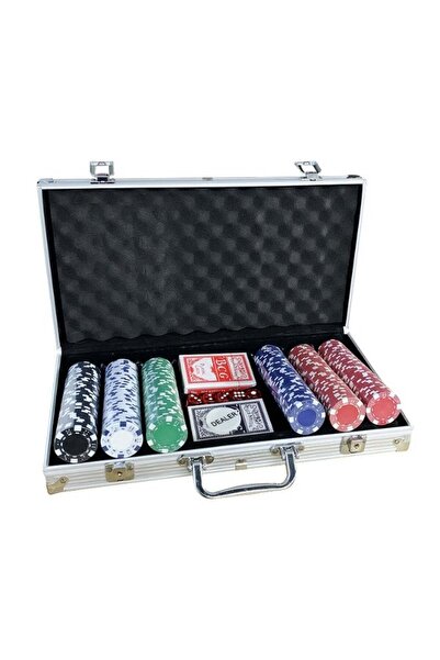 M.A&F's Casino Style Poker Set, 300 Pcs white number Ceramic Printed Denomina...