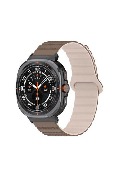 OEM Δίχρωμο Μαγνητικό Λουράκι Galaxy Ultra 47mm Καφέ/Βερικοκί