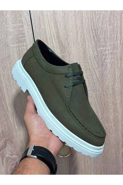 Greyybull Shoes أحذية رجالية من جلد النوبوك باللون الكاكي