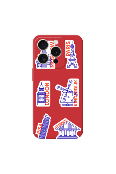 Other Apple iPhone 15 Pro Max Pisa Athens Red Colored Silicone TPU Θήκη