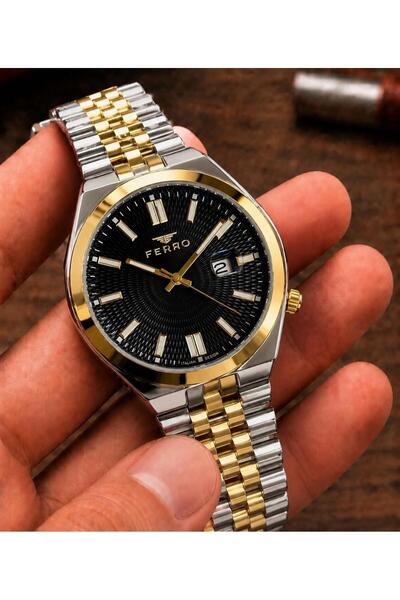 FERRO 30 Mt Water Resistant Steel Cord Does Not Darken Color Men's Wristwatch...