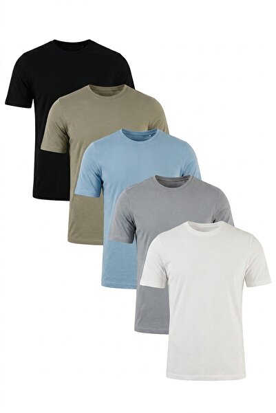 Buratti Pamuklu Regular Fit Bisiklet Yaka 5'li Paket T Shirt Erkek T SHİRT 59...