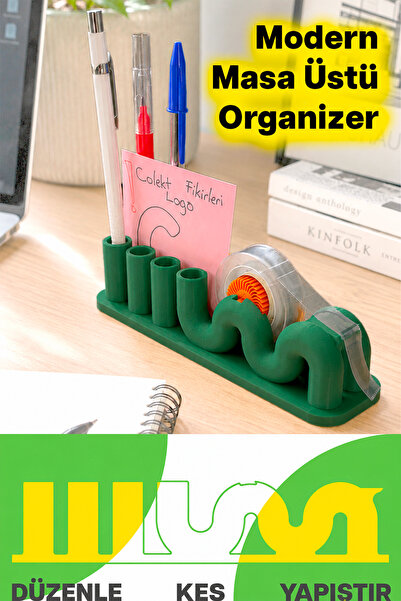 Colekt Modern Masaüstü Organizer | Dekoratif Kalemlik ve Bantlık | Ofis & Çal...