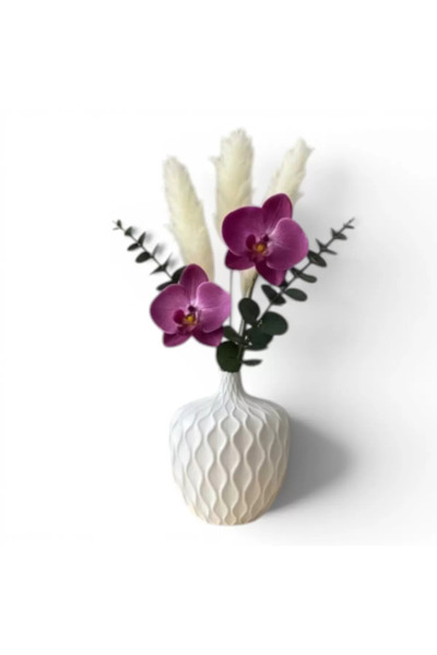 Generic Brand Vază decorativă cu textură în stil nordic – Vază modernă de bir...