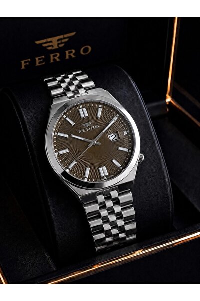 FERRO Premium Italian Desing Steel Cord Engagement and Groom Watch 3 Atm Men ...