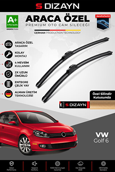 S Dizayn S-Dizayn VW Golf 6 Ön Cam Silecek Seti 2008-2012 Premium Araca Özel ...