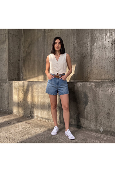 MUG collection Women's Denim Shorts with Belt