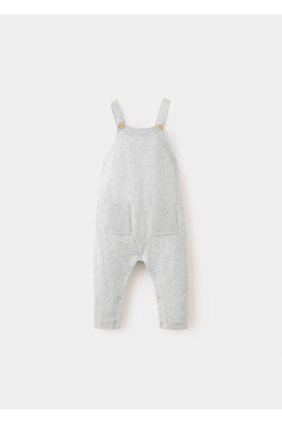 MANGO Baby Knit long dungarees with pockets