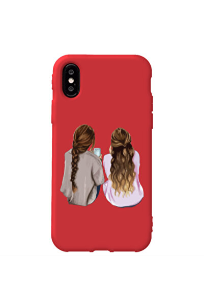 Other Apple iPhone Xs Friends Red Colored Silicone TPU Θήκη