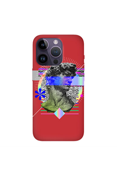 Other Apple iPhone 14 Pro Max Statue pixels Red Colored Silicone TPU Θήκη