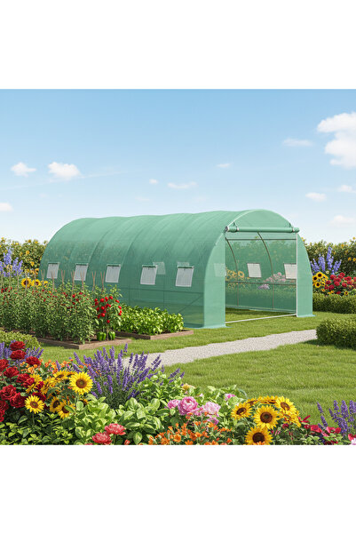 OEM Solar de gradina, dimensiune 500x300x200cm, folie verde PE cu plasa 140g/...