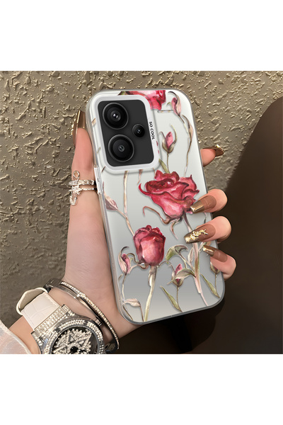 ARTISHELL Redmi Note 13 Pro Plus+ 5G Uyumlu Kırmızı gül desenli, hafif lüks, ...
