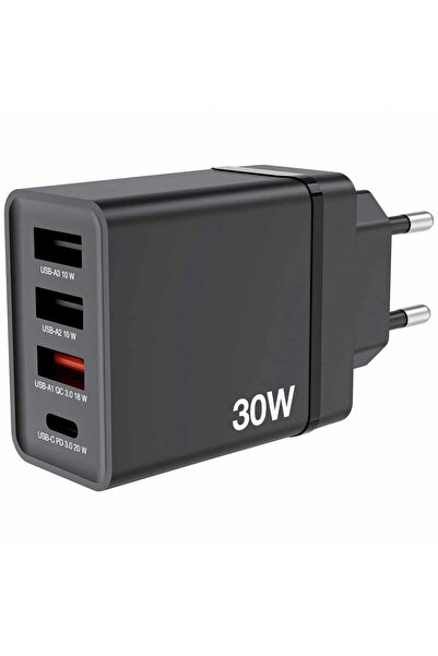 Verbatim CHR-30EU1 Φορτιστής GaN 4 Θυρών 30W USB AC