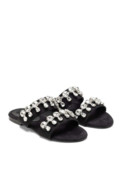 Dedos Women's Stone Embroidered Double Strap Round Toe Casual Luxury Slippers...