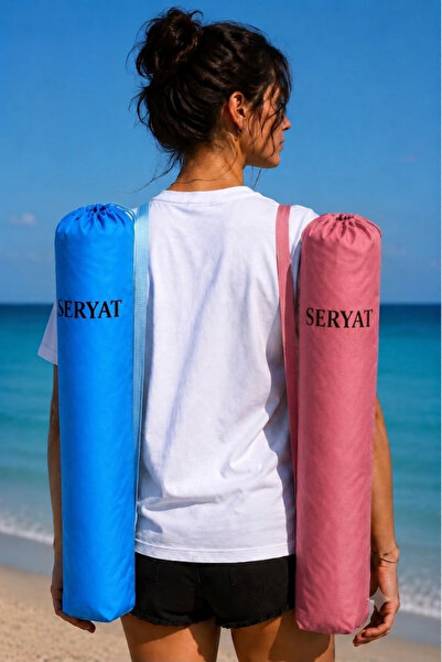 Sertil 2'li Set Lüks Plaj Hasırı - Pembe + Açık Mavi (150 x 75 cm) Konforlu D...