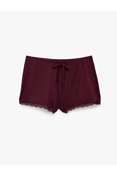 Koton Lace Detailed Comfortable Fit Shorts Viscose Pajama Bottoms