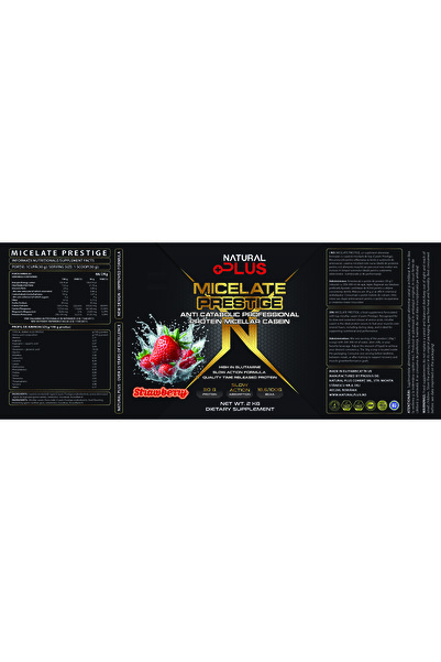 Natural Plus MICELATE PRESTIGE - Micellar Casein Protein,2KG.aroma capsuni
