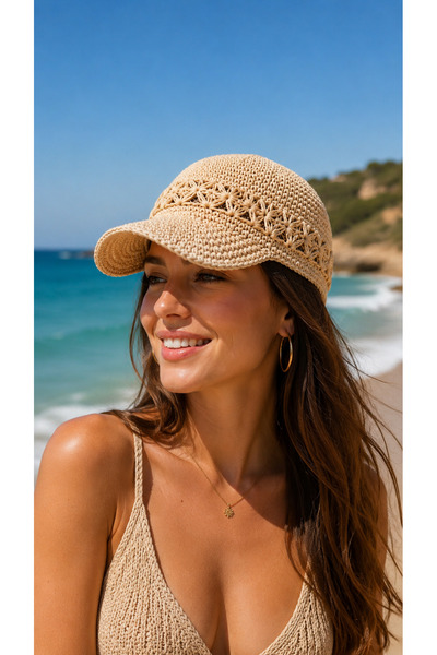 Walora Summer Collection El Örgüsü Kağıt İp Kadın Şapka – Yazlık Hasır Cap Mo...