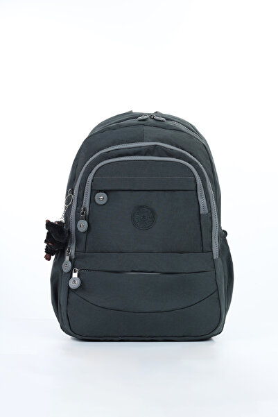 D'VERS Vital Series Gray Crinkle Waterproof Fabric Stylish Daily Backpack wit...