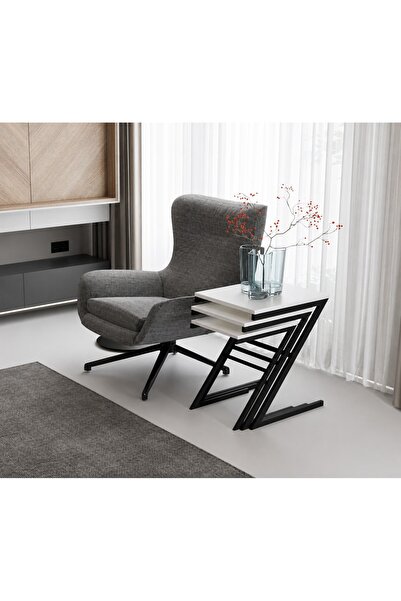 LİON MOBİ LİON Z-SET 3 LÜ METAL AYAKLI ZİGON SEHPA LİON