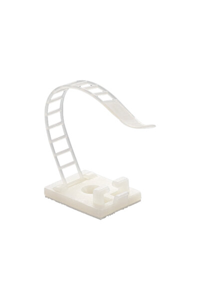 TSY Clemă de cablu reglabilă din plastic, ALBĂ, 25x18 mm, autoadezivă, 100 bu...