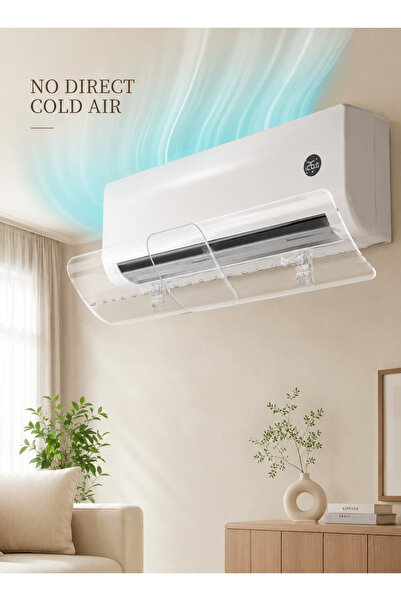 Pomefar Adjustable AC Air Deflector, Clear Air Conditioner Wind Guard, No-Dri...