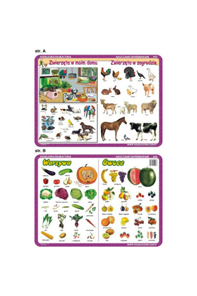 OEM Planșă educațională 003 Învățare integrată. Legume, Fructe, Animale în ca...