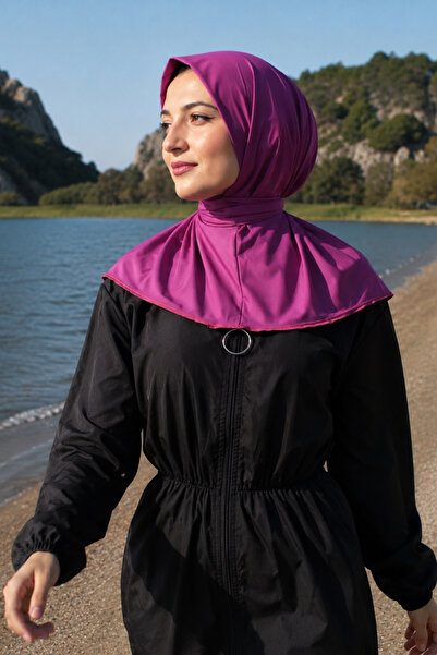 armonika Women's Lilac Halter Neck Hijab Swimsuit Scarf Arm-26Y001031