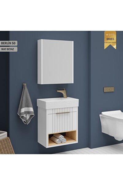 Wons Bathroom Berlin 50 cm Beyaz Banyo Dolabı