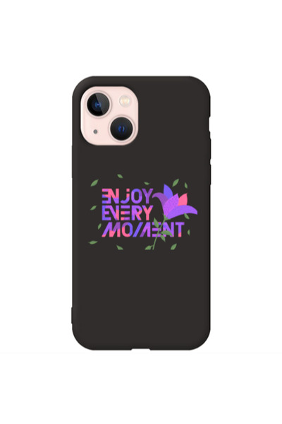 Other Apple iPhone 13 Enjoy Every Moment Black Colored Silicone TPU Θήκη