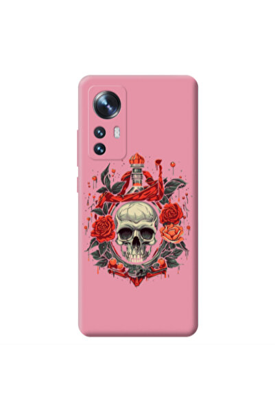 Other Xiaomi Mi 12 Flower head Pink Colored Silicone TPU Θήκη