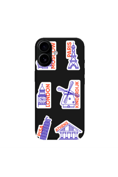 Other Apple Iphone 16 Pisa Athens Black Colored Silicone TPU Θήκη