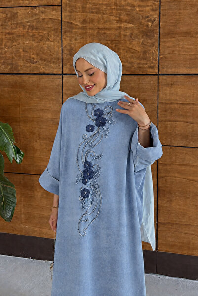 Miss Allos Rochie din denim brodată cu hijab pentru femei