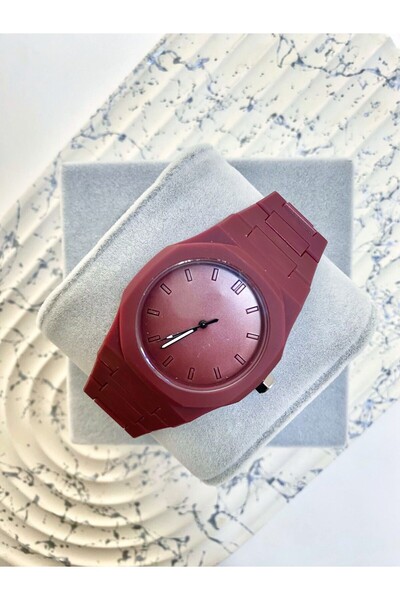 Mazzy Mono Ultra Light Silicone Matte Claret Red Men's Wristwatch