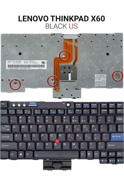 OEM Πληκτρολόγιο φορητού υπολογιστή για Thinkpad X60 χωρίς πλαίσιο και αγγλικ...