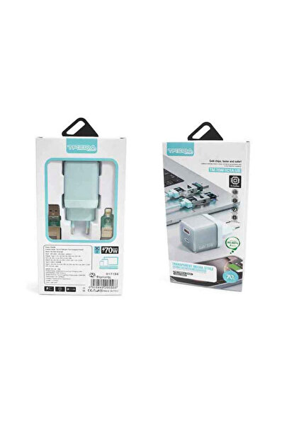 OEM Φορτιστής GaN με θύρα USB-A και θύρα USB-C και καλώδιο USB-C 70W Γρήγορη ...