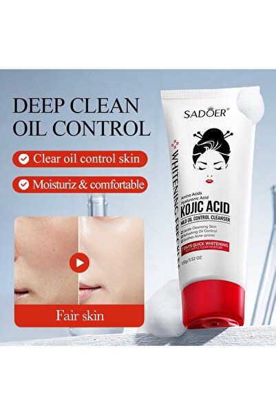 SADOER Skin Mild Cleansing Moisturizer Facial Wash Niacinamide Kojic Acid Whi...