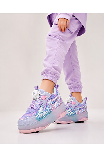 helinaria Işıklı Patenli Çocuk Ayakkabısı 4 Tekerlekli LED Sneaker Kız Erkek ...