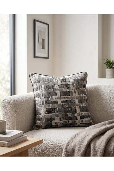 REDTAG Grey Jacquard Cushion