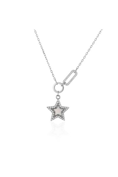 Sonis Argint 925 rodiat, Piatră: sidef și zirconiu cubic, Culoare: sidef și t...