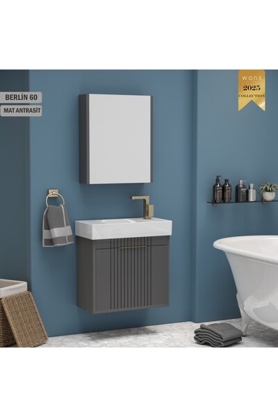 Wons Bathroom Berlin 60 cm Antrasit Banyo Dolabı