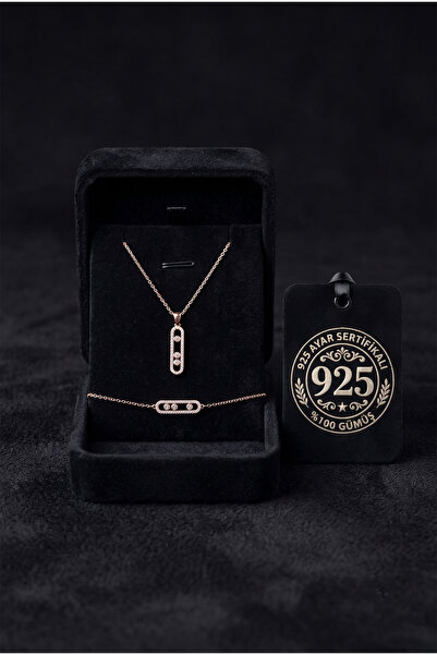 Roza Silver 925 Ayar Gümüş Zirkon Taşlı Rose Işıltılı Özel Tasarım Modern Kol...