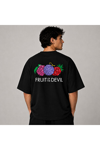Nulivez One Piece Devil Fruit Printed Oversize Unisex T-Shirt - Anime Streetw...
