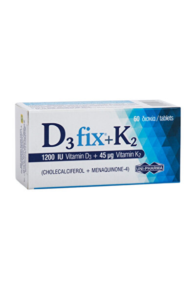 Uni-Pharma D3 Fix 1200IU + K2 45μg 60 Δισκία
